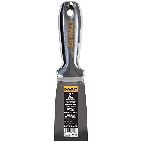 DEWALT 2" All Stainless Steel Joint Knife | One-Piece Premium Polished Metal Putty Blade | 2-402 - size: 2-Inch