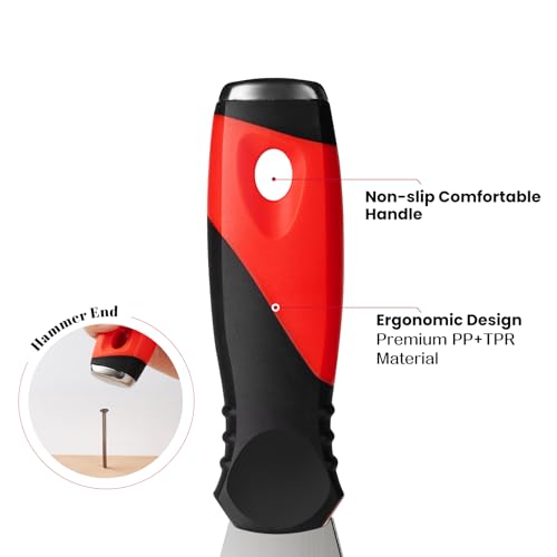 Mister Rui Metal Putty Knife, 2 Pack Paint Scraper, 13 in 1 Paint Scraper - color: Red, 2 Pack