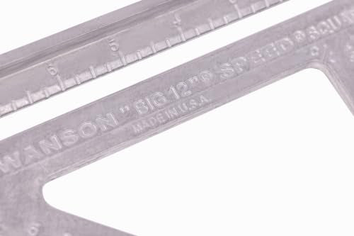 Swanson Tool Co., Inc Swanson T0108 Big 12 Speed Square Layout Tool with Blue Book, Plain gradations, 12-Inch - size: 12 inch, style: Big 12 (plain)