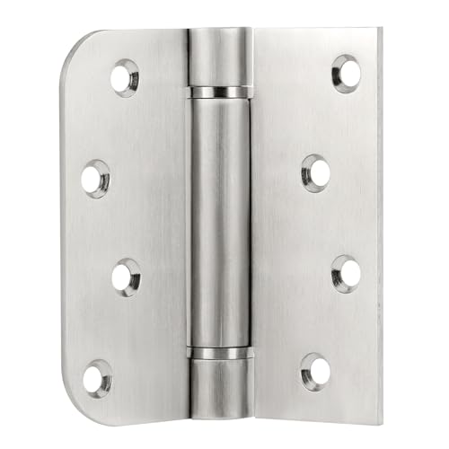 4" Self Closing Door Hinges 2 Pack, 304 Stainless Steel Adjustable Tension - style: S hole - Square&Round
