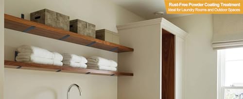 6 Pack - L 10" x H 6" x W1.5, 5mm Thick Black L Shelf Bracket, Iron Shelf Brackets, Metal Shelf Brackets, Floating Shelf, Shelf Supports with Screws - size: 10''x6'', style: Black 6 Pack
