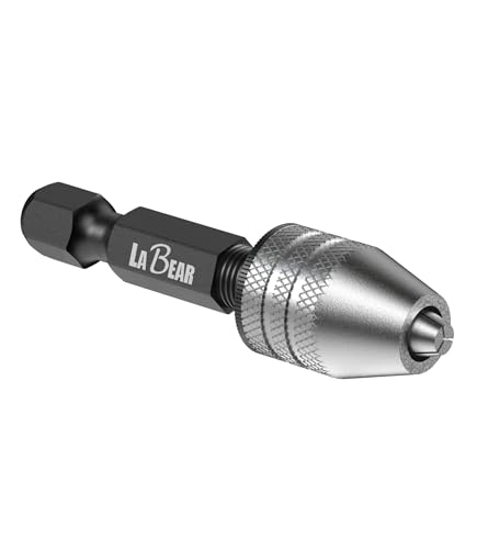 LABEAR Keyless Mini Drill Chuck Adapter, 1/4" Hex Shank, 0.3-3.2mm - size: 0.3-3.2mm