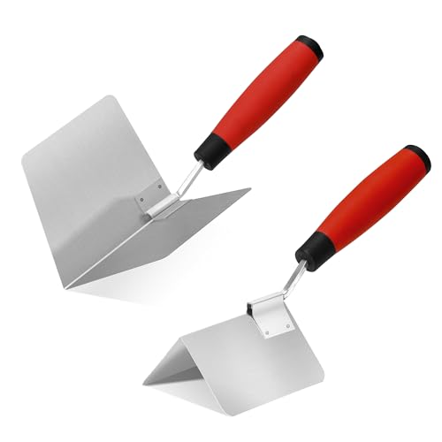 Fishark 2-Piece Drywall Corner Trowel Set, Stainless Steel
