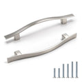 KNOBWELL 30 Pack 3-3/4 inch Hole Center Brushed Nickel Kitchen Cabinet Pulls,Wave Style Modern Dresser Pulls Hardware Kitchen Cabinet Handles for Bathroom Bedroom Vanity,Zinc Alloy - color: Brushed Nickel, size: Hole Center：3-3/4 inch（96mm）