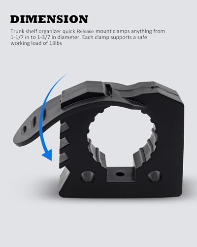 Quick-Release Clamp Mount Rubber Clamp Grip for 1-1/7'' to 1-3/7'' Diameter Tools and Equipment Used on Off-road vehicle, UTV, ATV, Van, Trucks, Boat & Train- 12 Pack - size: 12 Pack
