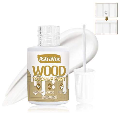 AstraVox Wood Touch Up Paint Pen, 1.5 Oz White Paint for Wood Repair - color: White001