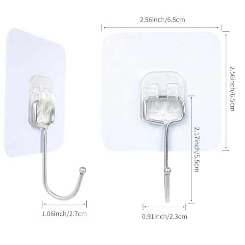 Adhesive Hooks,Towel Coat Hooks for Hanging,Wall Sticker,10Packs,13lb(Max)