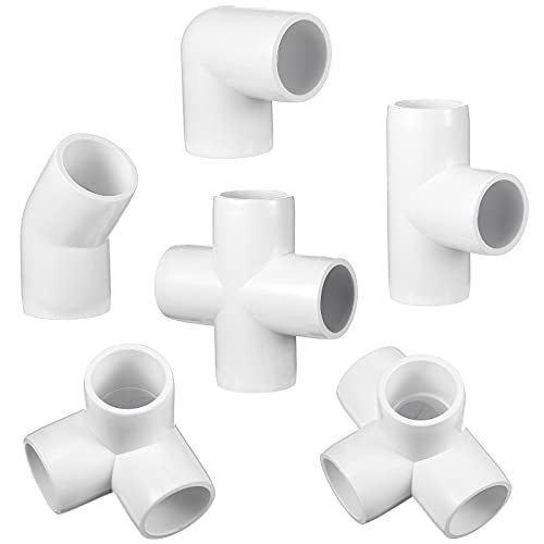 Xuniea 42 Pcs 1/2 Inch PVC Pipe Fittings Elbow Tee Set - size: 1/2 Inch