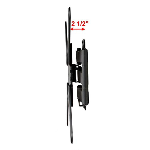 VideoSecu ML531BE2 TV Wall Mount kit with Free Magnetic Stud Finder and HDMI Cable for Most 26-55 TV and New LED UHD TV up to 60 inch 400x400 Full Motion with 20 inch Articulating Arm WT8 (Pack of 2) - size: 25"-55" (Pack of 2)