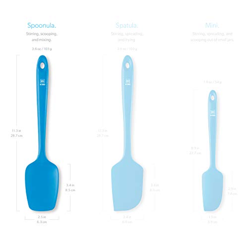 DI ORO Silicone Spoonula - Spoon Spatula, 600F Heat Resistant, Blue - color: Blue