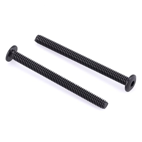 1/4-20 x 3-1/2" Black Hex Socket Head Cap Screws, 304 Stainless Steel 18-8, Furniture Bolts, Connector Screws, Black Coated, Full Thread, 25 PCS - size: 1/4-20 x 3-1/2"