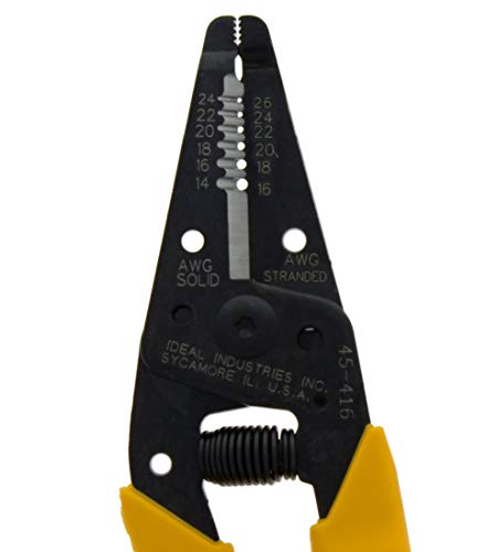 IDEAL Electrical 45-416 Premium Reflex T-6 Stripper - 14-26 AWG, Wire Stripper with Thumb Rest, Plier Nose, Slide Lock, Textured Grips - size: 14-24 AWG Solid