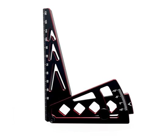 RC Car Camber Gauge Adjustable Wheel Rim Camber Gauge for 1/10 1/8 Trucks - color: Black+red