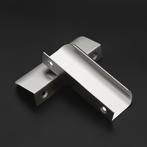 Ravinte Silver Finger Edge Pulls Drawer Edge Pulls 102mm/4 inch 6 Pack - size: 3" Hole Center,4" Overall Length