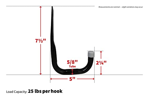 Shepherd Hardware 8089E Heavy Duty Steel 5-Inch Garage Storage Utility Hooks, 4 Pack, Black - color: Black, size: 5 Inch