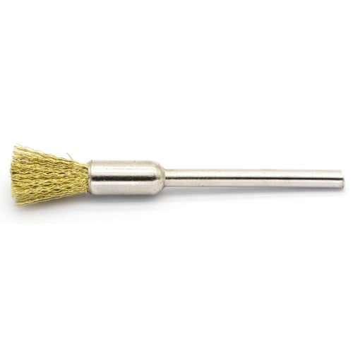 20PCS Brass Wire Brushes - Metal Rust Removal, Cleaning, and Polishing - 6mm Diameter, 1/8″ (3mm) Shaft - Removes Burrs, Dust, and Oxide Layer - Handles Rough Surfaces - Rotary Tool Accessories - style: Brass Wire Brush 3*6mm 20PCS