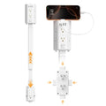 Flat Outlet Extender Stick,6 Widely Outlets,20W USBC,Extendable 11.6"-35.4"