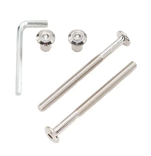 10-Pack M6x65mm Furniture Connecting Bolts Inserted Connector Nuts Nickel Plated 10pcs M6 x 10mm Flanged Button Socket Cap Screws, 304 Stainless Steel - size: M6x65mm 10-Pack