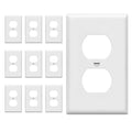 ENERLITES 10 Pack Outlet Covers Wall Plate for Duplex Receptacle, White - color: White, size: Standard Size