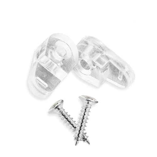 20 Pack 0.83 x 0.47 Inch Glass Retainer Clips, Boat Hatch Screen Clips，Plastic, Clear, with Screws for Fixing Window Screen Door Mirror - style: B