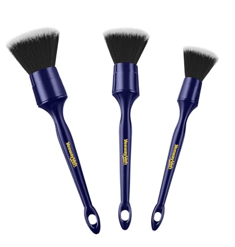YeewayVeh 3PCS Car Detailing Brush Set, Ultra Soft, Indigo/Black - color: Indigo/Black