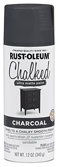 Rust-Oleum Chalked All-in-One Ultra Matte Charcoal Spray Paint - color: Charcoal, size: 12 Ounce (Pack of 1)