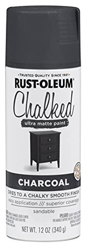 Rust-Oleum Chalked All-in-One Ultra Matte Charcoal Spray Paint - color: Charcoal, size: 12 Ounce (Pack of 6)