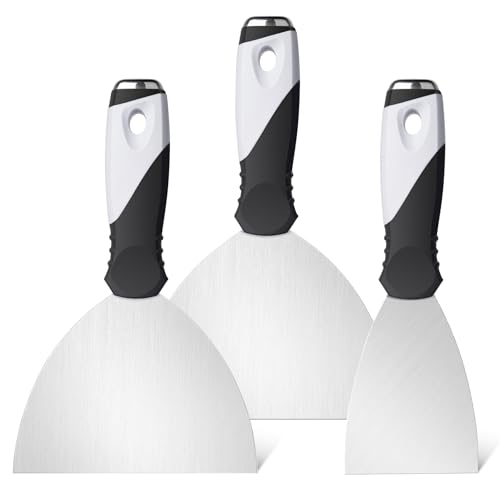 Mister Rui 3Pack 3" 5" 6" Stainless Putty Knife & Paint Scraper, Hammer End - color: 3"5"6" Putty Knife