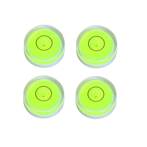 4Pcs Small Circular Bubble Levels with Double Sided Adhesive Bottom Mini Little Stick-on Bubble Spirit Level Measuring Layout Tools Levels (25x10mm) - size: 25x10mm