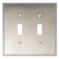 Henne Bery Soft Modern Decorative Wall Plate Switch Plate Outlet Cover (Double Toggle, Satin Nickel) - style: Double Toggle
