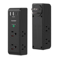 2 Pack Surge Protector Outlet Extender, Rotating Plug USB Wall Outlet,Black - color: Black, size: 2C2A, 2 Pack