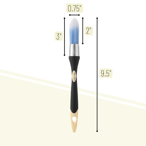 Bates- Trim Brush, 0.75 Inch, Edge Painting Tool, Trim Paint Brushes, Trimmer Edger, Trim Brush - color: Black-cream, size: 0.75 inch, 1 Pack