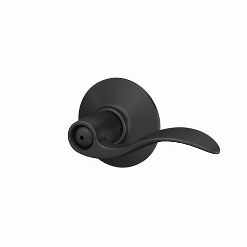 Schlage F40 ACC 622 Accent Door Lever, Bed & Bath Privacy Lock, Matte Black - color: Matte Black, size: Standard