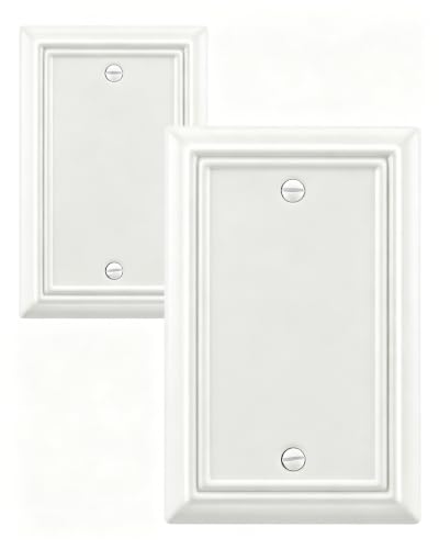 Switch Plates Outlet Covers, 2-Pack Metal Wall Plates, Off White - color: Off White, size: 1 Blank 2PK