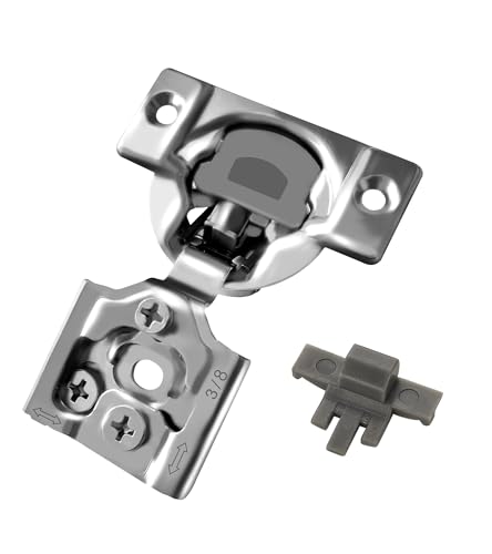 Berta (10 pcs) 3/8" Overlay Cabinet Door Hinges, 90 Degree Restricted Opening Angle Soft Closing Face Frame Hinges, 6-Ways 3-Cam Adjustment, Concealed Kitchen Cabinet Door Hinges with Screws - size: 3/8" Overlay