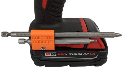 Magnetic Bit Holder fits Milwaukee M18 Drill & Impact Driver - Open-Ended Pass-Through for Long Bits (Orange) - Galactic Gadgets - color: Orange