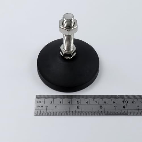 M12 Leveling Feet 880 Lb Capacity, 3.2 Inches Height - 3 Inches Base, 4Pcs - color: Black, size: D80xM12xH50mm