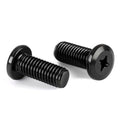 M6-1.0 x 16mm Flat Round Head Machine Screw, Furniture Bolts Countersunk Connector Screws, Stainless Steel 18-8 (304), Black Finish, Fully Threaded, 25 PCS - size: M6-1.0 x 16mm
