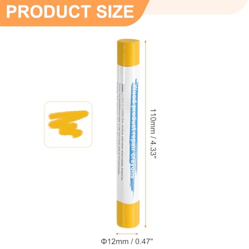 HARFINGTON 5pcs Wood Filler Sticks Wooden Wax Touch Up Furniture Repair Crayons for Scratch Hole Wood, Lemon Yellow - color: Lemon Yellow