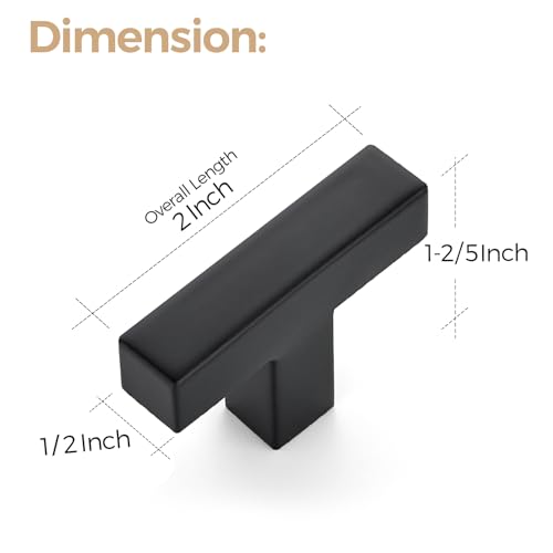 Ravinte Matte Black Cabinet Handles Square Pulls Single Hole 3 Pack - size: Single Hole