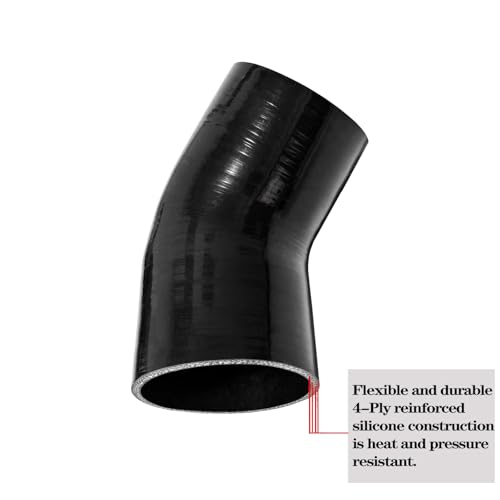 ID 3.5 inch 45 Degree Silicone Elbow Coupler Hose 4" Leg Length - color: Black 45, size: ID: 3.5" (89mm)