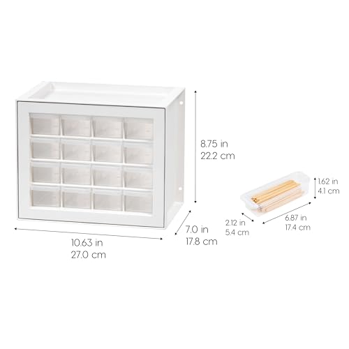 IRIS USA 16-Drawer Small Drawer Organizer, Craft Desk Storage, White - color: White, size: 16 Drawer