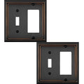 OKAWYC Toggle/Decorator Light Switch Cover Adler Metal Wall Plate, 2-Pack Aged Bronze 2 Gang, for Receptacle Dimmer Switch GFCI Outlet, Switch Cover Decorative Wallplate, Durable - style: Toggle/Decorator 2PK