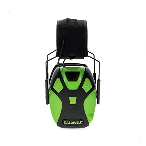 Caldwell E-Max Pro Electronic Hearing Protection Earmuffs Sound Amplification, Low Profile, for Range Shooting, Hunting - style: Youth-neon Green