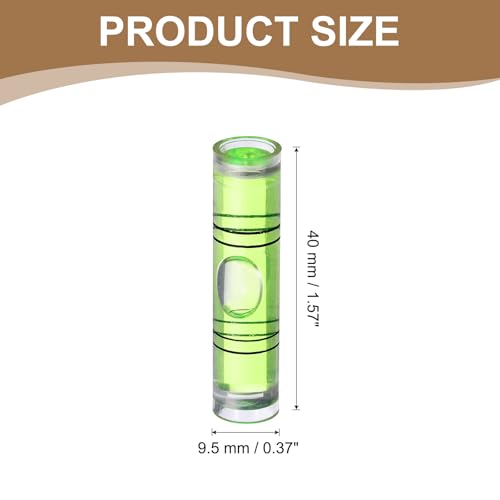 HARFINGTON 12pcs Mini Cylindrical Bubble Spirit Level Vials 9.5x40mm - size: 9.5x40mm