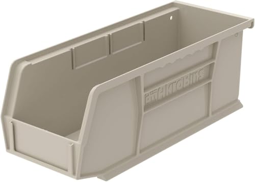 Akro-Mils 30224 AkroBins Plastic Storage Bins, 11"x 4"x 4", Stone, 12-Pack - color: Stone