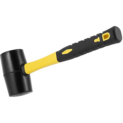 3 PCS 16 OZ Black Rubber Mallet Hammer, Rubber Mallet with Non Slip Handle for Camping, Woodworking and Flooring - size: 16oz