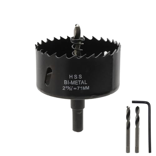 2-52/32"/71mm Dia Hole Saw Bi-Metal Hole Cutter for Cutting Thin Metal Plastic and Drywall - color: black, size: 2-25/32" (71mm)