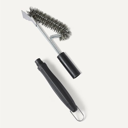 Amazon Basics Grill Brush and Scraper with Deluxe Handle, BBQ Cleaning Tool for Gas, Infrared, Charcoal, Porcelain Grills, Outdoor Grill Accessories - size: Grill Scraper and Brush