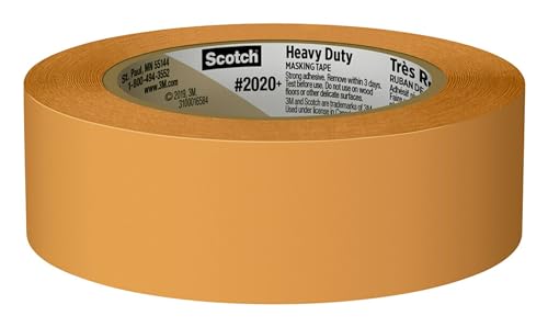 Scotch Heavy Duty Painter's Tape, 4 Rolls, 1.41 in x 60.1 yd, for Use On Vinyl, Carpet, Metal, & Plastic, Indoor & Outdoor Masking Tape, Bonds Aggressively, 3-Day Clean Removal (2020+-36AP4) - size: 1.41" Width, style: 4 rolls